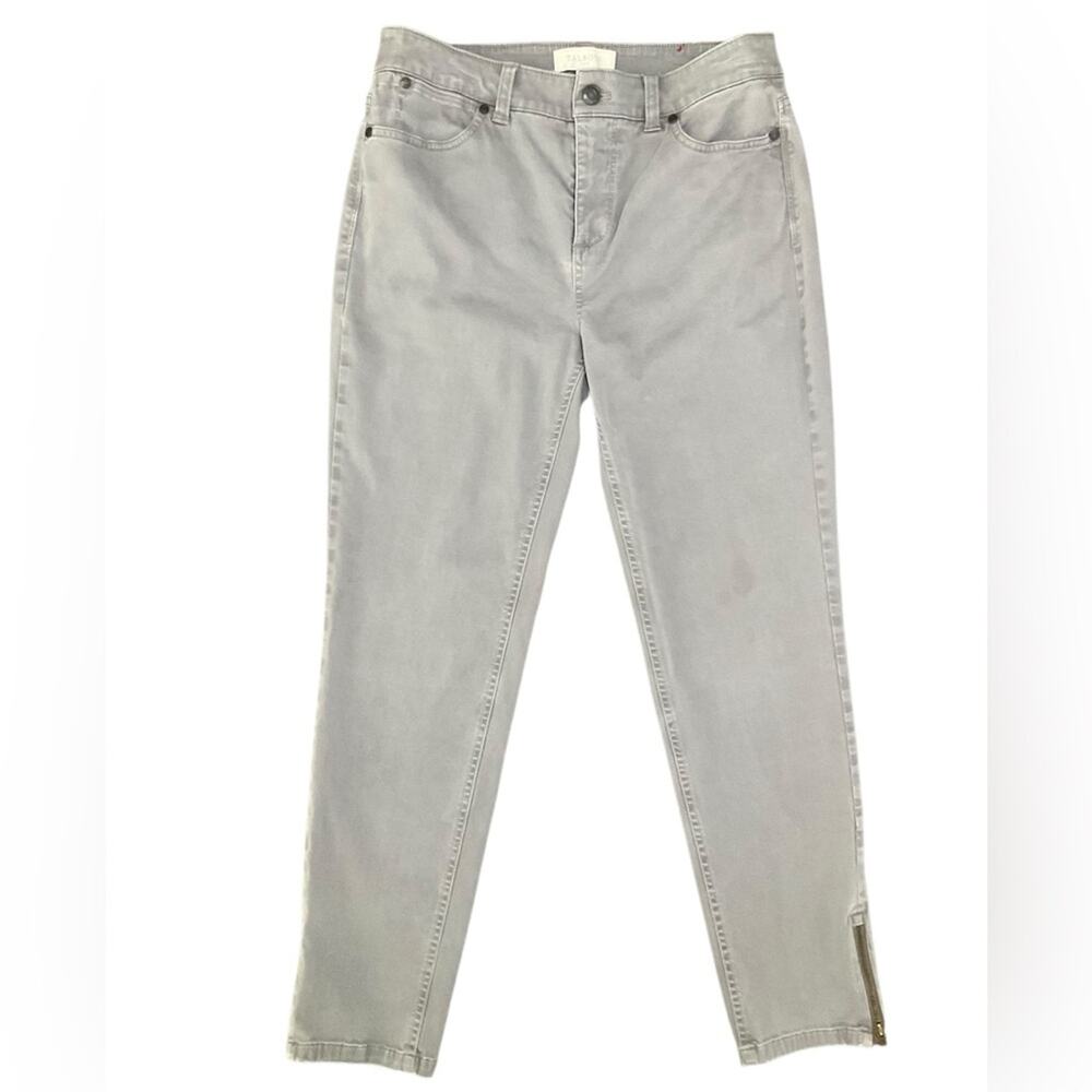 Talbot’s Gray Denim Soft Jeans Ankle Zipper Size 6 EUC